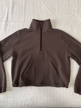 lululemon athletica Softstreme Espresso Brown Half-Zip Pullover size 2